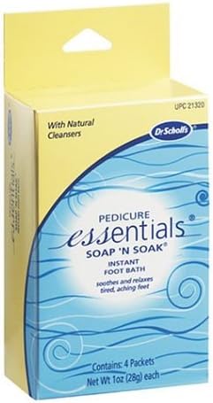 Dr. Scholl's Pedicure Essentials Soap'n Soak Instant Foot Bath, Packets - 4 ea