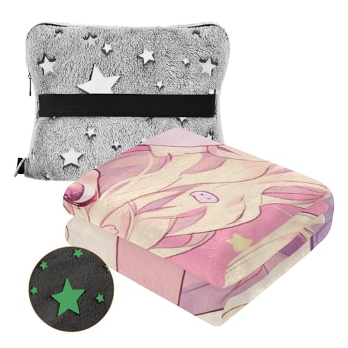 Manta para sofá de anime de melocotón con acabado premium transpirable 4