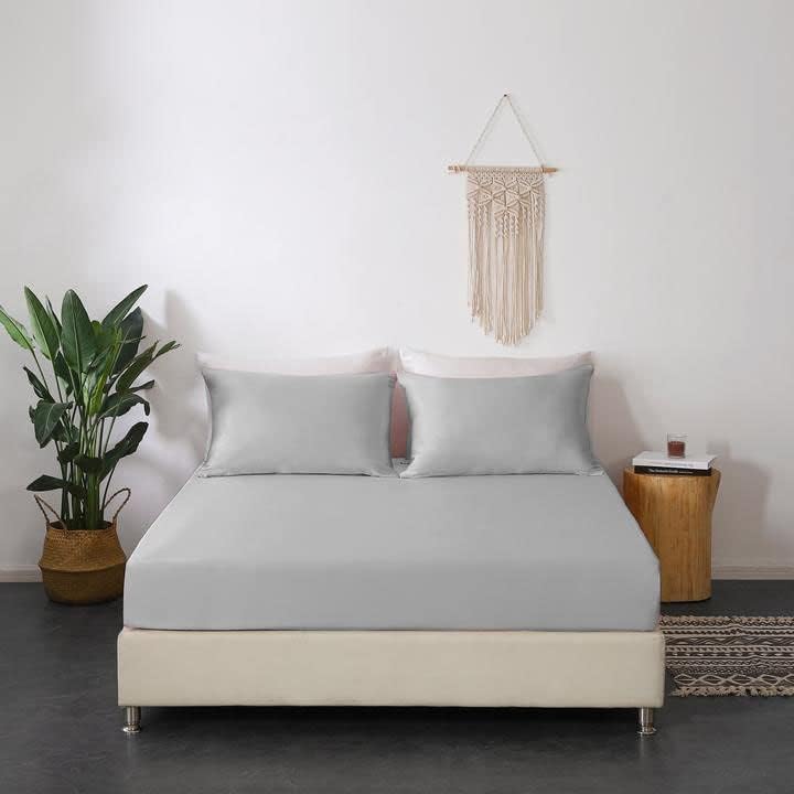 Double Bed Fitted Sheet 100% Egyptian Cotton 200 Thread Count 12 / 30cm Extra Deep Pocket Mattress White | Silver | Pink | Black Bed Sheets (Pink, Double)