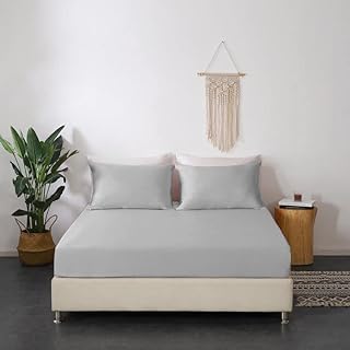 Double Bed Fitted Sheet 100% Egyptian Cotton 200 Thread Count 12 / 30cm Extra Deep Pocket Mattress White | Silver | Pink | Black Bed Sheets (Pink, Double)