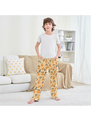 ZZKKO Orange and Polka Dots Boys Pants for Kids Jogger Pants with Pockets S 6