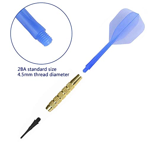 6 x dart shafts and flights, dart shafts and flights, integrated dart shafts, accessories, plastic dart shafts, darts shafts and darts ABS with integrated transparent dart bar set - Image 2