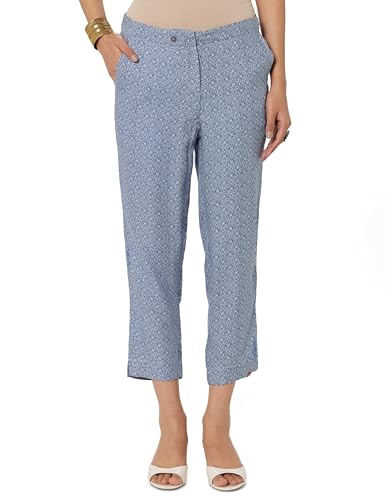 Image of BIBA Rayon Printed Slim Casual Pants
