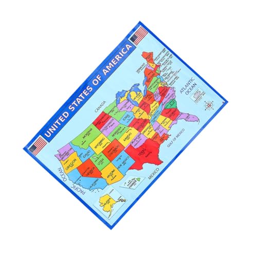 GALPADA Póster Estados para Aula Decoración Político Eeuu Colores Brillantes Resistente UV para Escuela Dormitorio Guardería