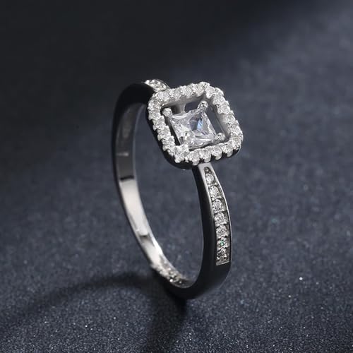 Bague fiançailles argent 925 et alliance mariage zircone carré