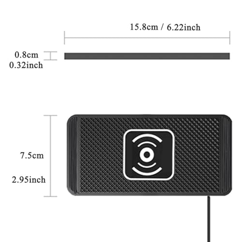 Base de carga inalámbrica para coche con cable de 100 cm y cargador de teléfono inalámbrico 5