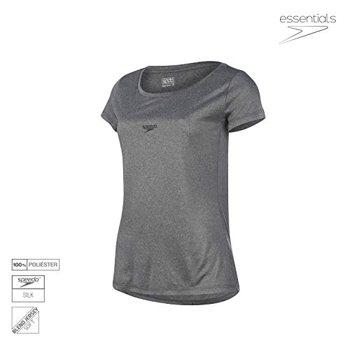 Speedo Blend Camiseta de Manga Curta, Mulheres, Cinza, M
