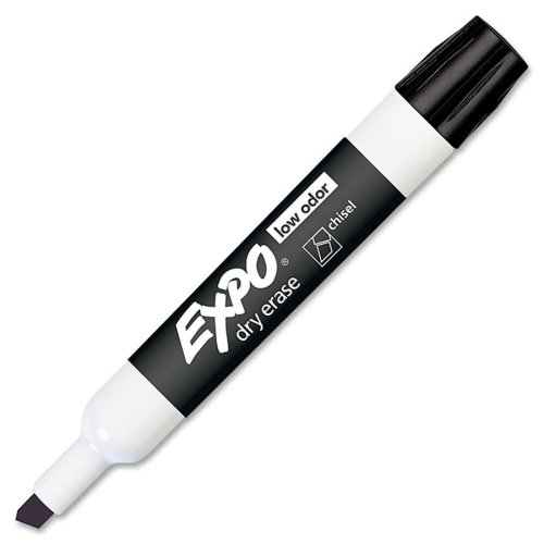 Sanford Ink Corporation Expo Dry-Erase Marker, Black, Chisel Point, Nontoxic, 1 DZ
