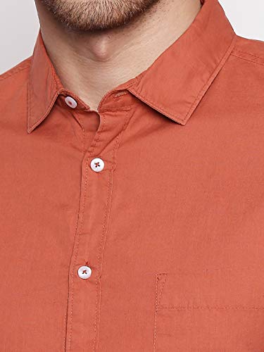 Image of Dennis Lingo Men Cotton Solid Slim Fit Casual Shirts