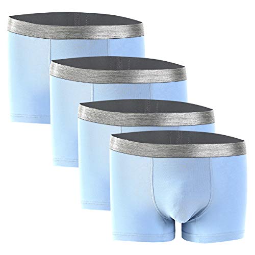 Boxers Homme (Lot de 4) , Coton Homme sous-vêtements Boxers Shorty (Bleu,M) Cover