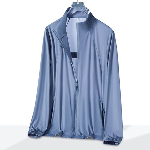 Mens Sun Shirts Uv Protection Long Sleeve Breathable Jacket UPF 50+ Zip Up Stand Collar Hiking Shirt with Zip Pockets2