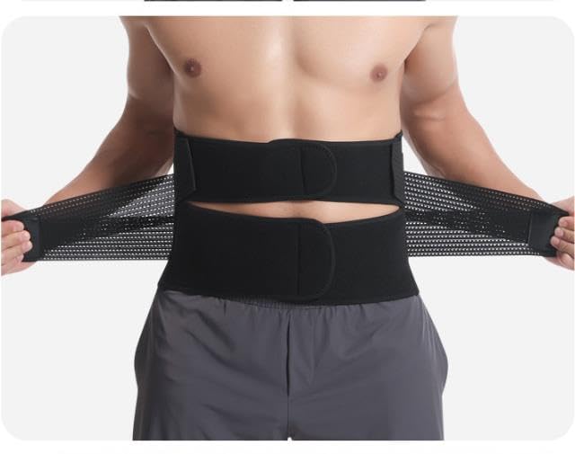 Miniatura 3 de Soporte de espalda para hombres y mujeres, cinturón de apoyo de espalda ajustable y transpirable para dolor de espalda baja, espasmo muscular