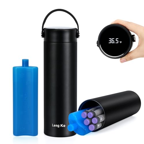 Estojo de viagem para refrigerador de insulina Leng Ke 48H com visor de temperatura, bolsa de viagem de medicamentos refrigerada com display digital de temperatura ℃/LL/A, , refrigerador de viagem de