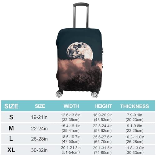 Full Moon Printed Luggage Cover Protector, Fits 18-32 Inch Luggage2