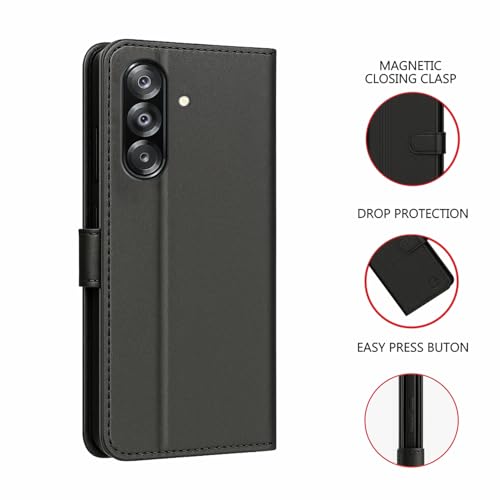 Image of AIBEX Shock Proof Flip Compatible for Samsung F17 5G / Samsung A17 5G / Samsung A26 5G Flip Cover Leather Finish | Inside TPU with Card Pockets | Wallet Stand | Complete Protection Flip Case