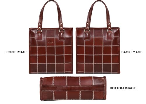 Image of Celtic Genuine Leather Tote Bag for Women | Multi Panel Design Spacious Shoulder Handbag for Office Work and Daily Use | Fits Up to 13 Inch Laptop | Multi Color | Gift for Women