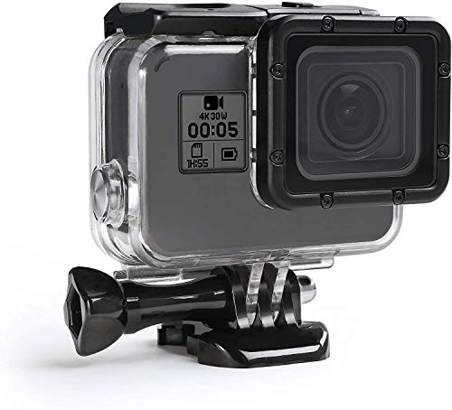 Senua Wasserdichtes Gehäuse für GoPro Hero 7 Hero 6 Hero 5 Black Hero 2018, 45 m Unterwasser-wasserdichtes Schutzgehäuse für GoPro Action Kamera mit Schnellverschluss-Halterung und Rändelschraube Cover