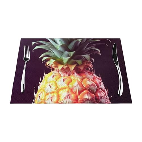 Sets de table PVC motif ananas, parfaits pour protéger la table des enfants pendant le dîner - 5