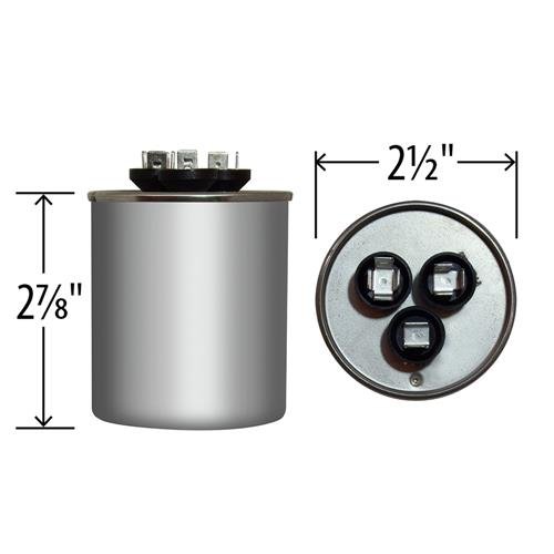CPT1166 25/4MFD 440V Rnd Run Capacitor