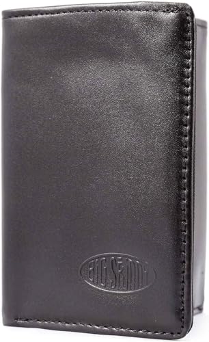Big Skinny Men's Tri-Fold Leather Slim Wallet, Holds Up to 25 Cards