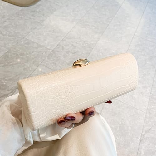 Image of Women Vegan Leather Evening Handbag Crocodile Pattern Handle Clutch Purse Cross Body Envelope Bag