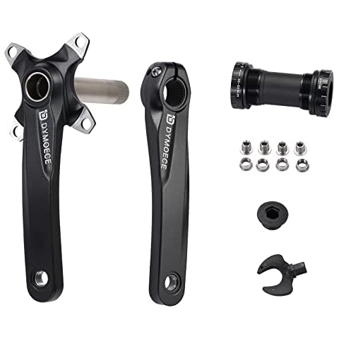 D Dymoece Bike Cranksets Bicycle Crank Arm Set with Bottom Bracket Kit and Chainring Bolts for MTB BMX Road Bike Compatible with Shimano Sram FSA Cover