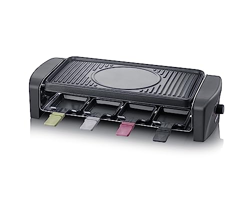 SEVERIN Raclette Grill, con Placa de Asar Antiadherente, Plancha de Grill Acanalada, Superficie de...