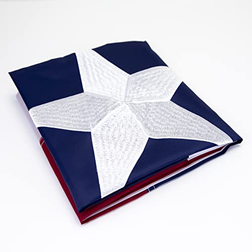 Texas Flag 4x6 Heavy Duty Outdoor - Embroidered Stars- Long Lasting Color Retention - Brass Grommets and 4 Stitch Hemming