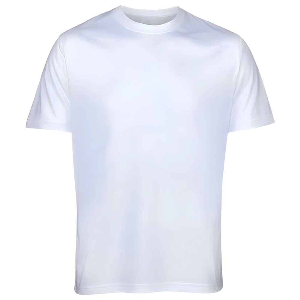 Pack of 15 Pcs | Blank Regular Fit T-Shirts for Sublimation Printing | Soft Polyester | Mix Size | White | Unisex | Round Neck | Half Sleeves