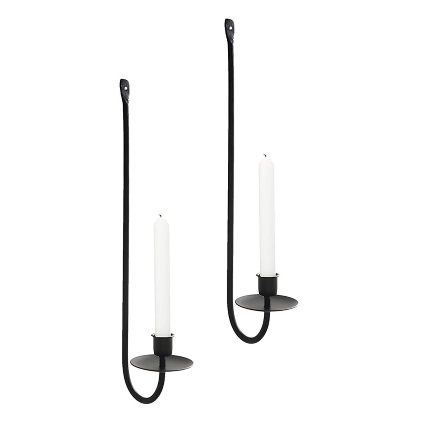 Portacandele Da Parete Vintage - 2 Pezzi, Metallico Nero, Per Decorazione Casa, Senza Montaggio - Foto 13