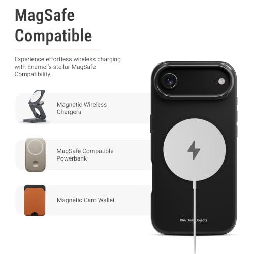 Image of DailyObjects Enamel Bumper MagSafe Case for iPhone Air Compatible with Mag-Safe Wireless Charging | Black Hybrid Magnetic Back Cover