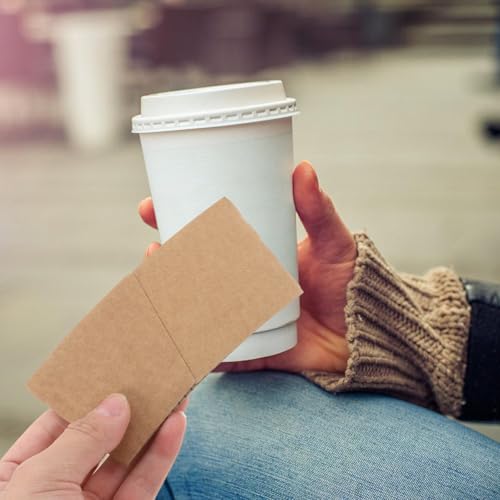 Fundas para vasos de papel kraft de 100 unidades que aíslan el calor del café 6