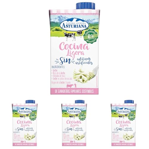Central Lechera Asturiana Nata Cocina Ligera, Brik 500ml (Paquete de 4)