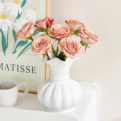 Flower Vase,Pumpkin Ceramic Vase, Ceramic Vase for Decor,Container for Flower,