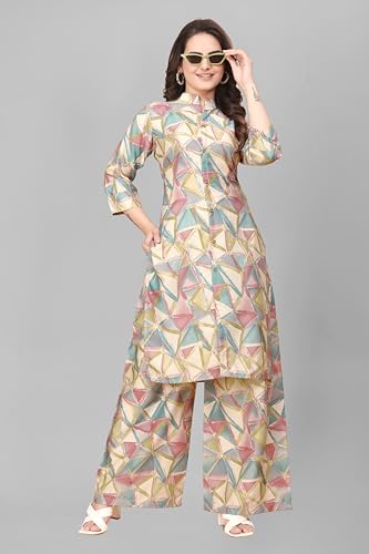 Image of Co-ord Set for Women Printed Straight Kurta with Pant