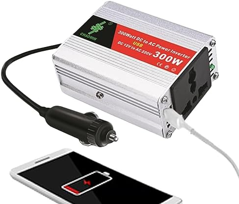 300W Inverter with USB Ports, Solar Inverter for Car, 12V Travel Inverter Charger, Multifunctional Solar Power Inverter, Portable 300 Watt Car Solar Power Battery, Car Charger for Smartphones Tablets