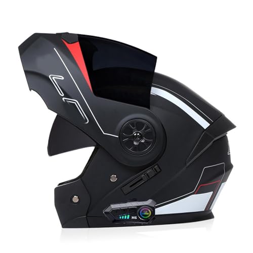 ZHTBATE Casco Integrato Apribile con Interfono Casco Moto Modulare Bluetooth Omologati ECE Caschi Modulari per Uomo Donna con Doppia Visiera Casco Integrale Casco Crash