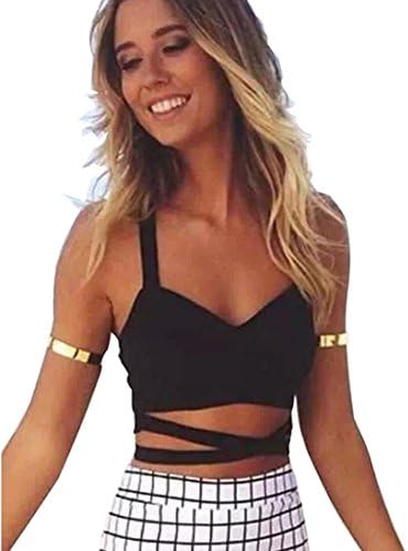 TOPUNDER 2018 Sexy Women V-Neck Cut Out Bra Crop Bustier Corset Tops Tank Top