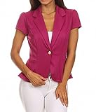 Sassy Apparel Women's Stylish Single Button Solid Blazer Peplum Jacket