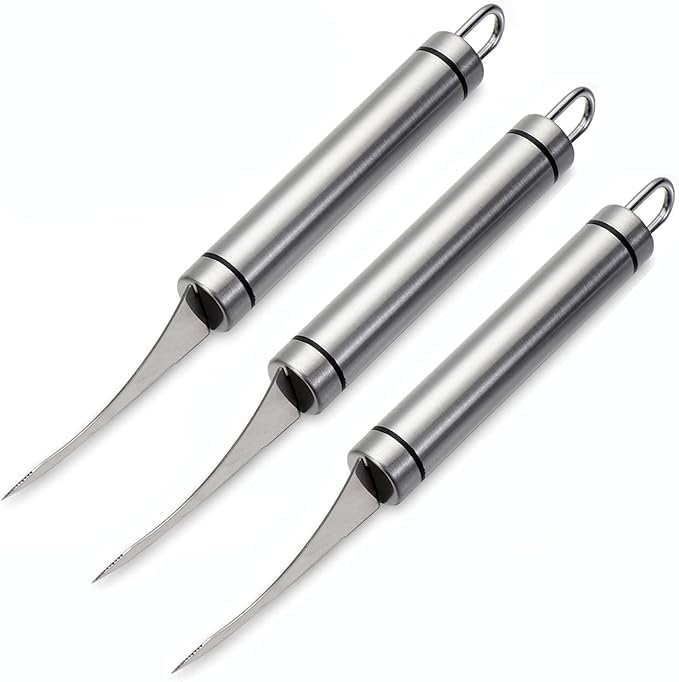Image of Stainless Steel Prawn Seafood Peeler Shrimp Opener Oyster Shucking Knife Shrimp Stripper Lobster Knifes Shrimp Line Practical Seafood Tools Portable Kitchen Supplies 1 Pcs (Sliver)