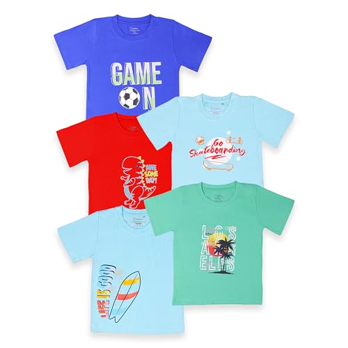 Image of Kidbea Baby Boys 100% Bamboo Soft Cotton Half Sleeve T-Shirt Multicolor