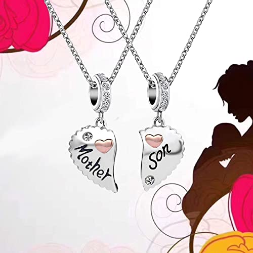 Kunbead Mother Son I Love You Heart Pendant Dangle Charms For Bracelets Mom Mothers Day Jewelry Bead Charm thumb #5