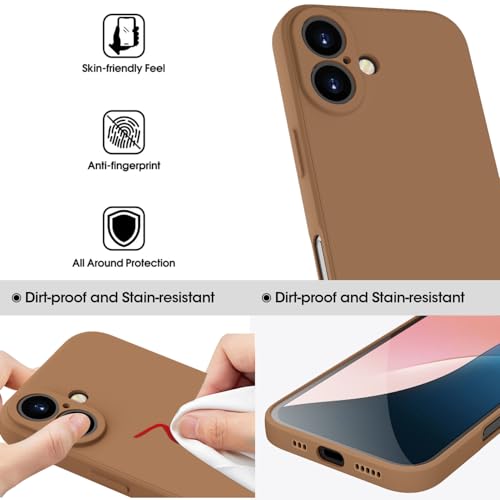 Andwing For iPhone 16 Case,Silicone Case Soft Ultra For iPhone 16 Phone Case Slim Protective Shockproof Cover Scratch-Resistant Microfiber Lining - Image 2