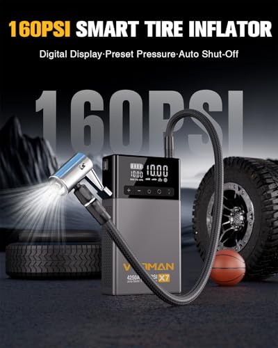 Image of VTOMAN X7 4250A Jump Starter with 160PSI Air Compressor, 10L Gas /Diesel
