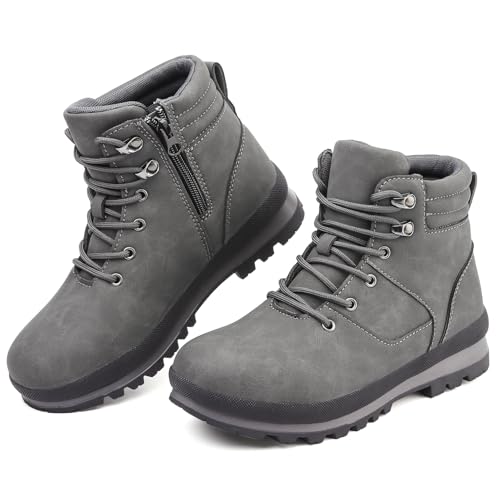 Bravover Walking Boots Womens Ankle Boots Hiking Boots Waterproof Mid Calf Boots Lace up Zipper lightweight Non-Slip Outdoor Trekking Boots Work Boots for Women