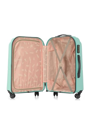Image of Genie Palm Plus 66cm Trolley Bag, Hard Side 8 Wheel Carry on Luggage - Fresh Mint, Travel Bag for Women
