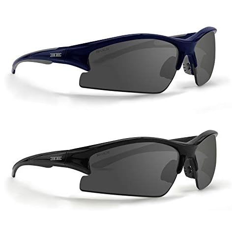 Epoch Eyewear 2 Pairs of Golf Sport Epoch-1 Sunglasses - Somke Lens with Blue/Gray & Black Frame Cover