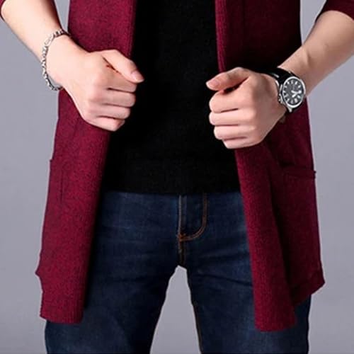 Mens Cardigan Sweater Casual Cable Knit Long Cardigan Sweater Men Ribbed Open Front Sweater4