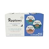 Applaws Natural Wet Cat Food in Gravy, Limited Ingredient, Grain-Free, No Artificial Cat Food Cups, Fish Selection in Gravy (8x 2.12 oz Cups)