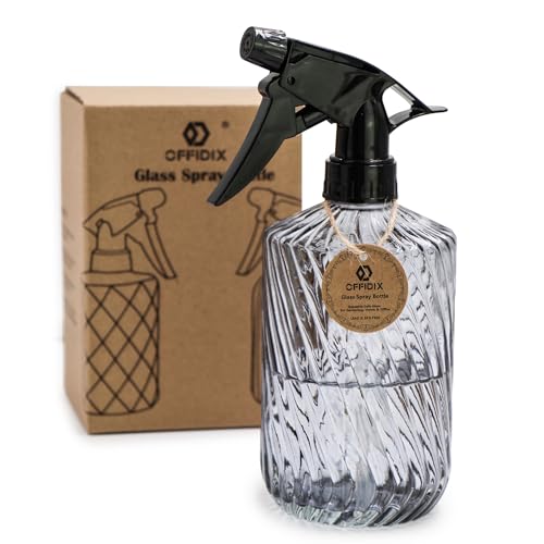 OFFIDIX Flacon pulvérisateur en verre avec buse réglable pour jardinage intérieur et extérieur ou nettoyage de la maison Gris 0,45 l